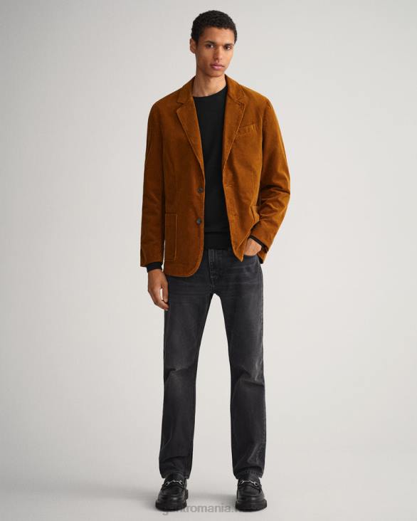 pulover din bumbac piqué cu decolteu rotund 888T331 negru GANT bărbați