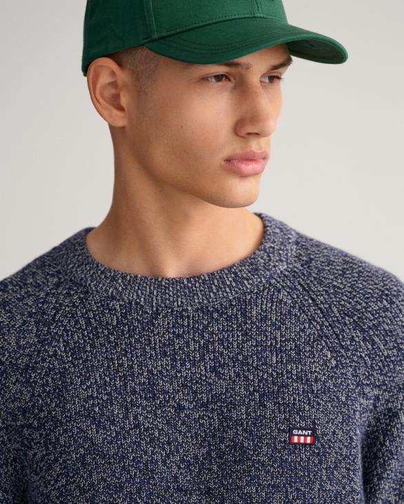 pulover din bumbac răsucit cu gâtul rotund 888T317 albastru de seară GANT bărbați