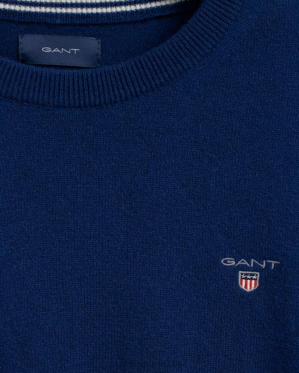 pulover din lână de miel super fină cu gâtul rotund 888T300 albastru yale GANT bărbați