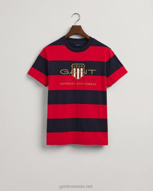 tricou barstripe archive shield 888T165 Rosu aprins GANT bărbați