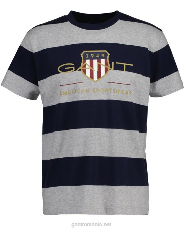 tricou barstripe archive shield 888T197 melange gri GANT bărbați