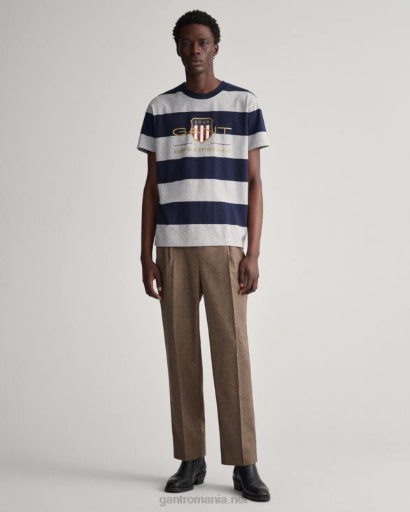 tricou barstripe archive shield 888T197 melange gri GANT bărbați