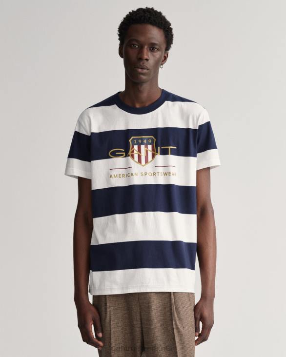 tricou barstripe archive shield 888T198 coaja de ou GANT bărbați