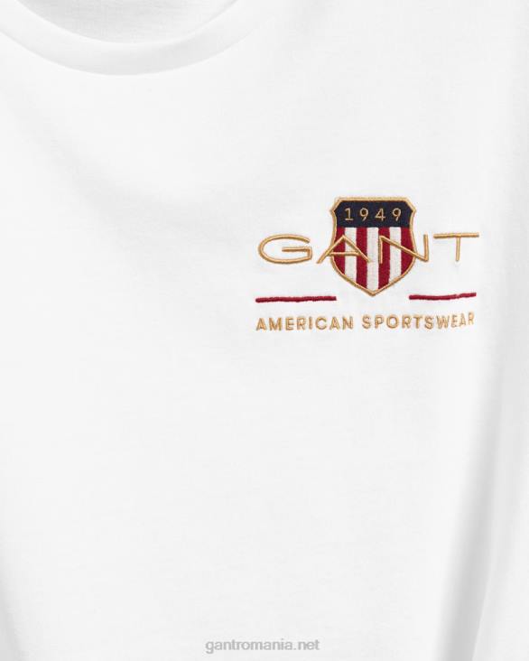 tricou broderie scut arhiva 888T186 alb GANT bărbați