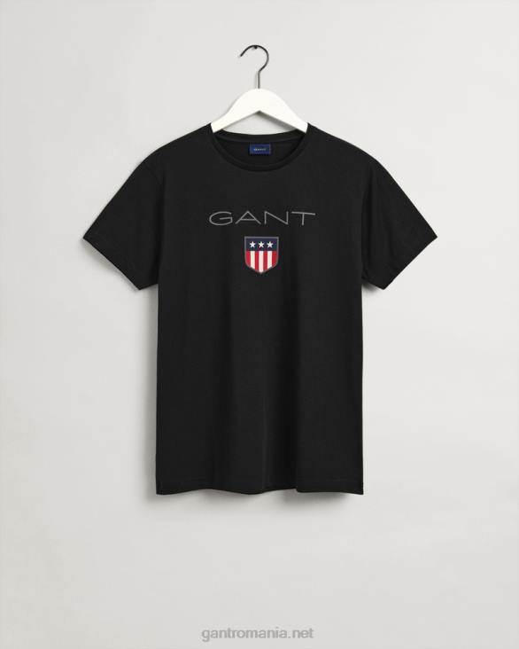 tricou cu scut 888T190 negru GANT bărbați