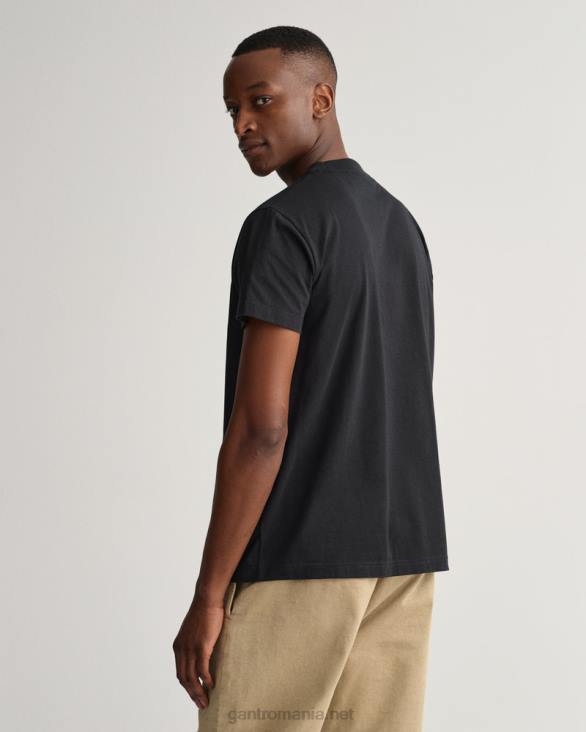 tricou cu scut cu creasta 888T159 negru GANT bărbați