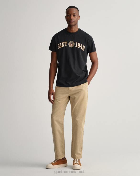 tricou cu scut cu creasta 888T159 negru GANT bărbați