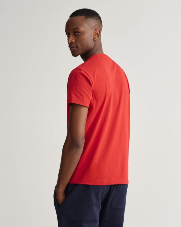 tricou cu scut cu creasta 888T161 rosu rubin GANT bărbați