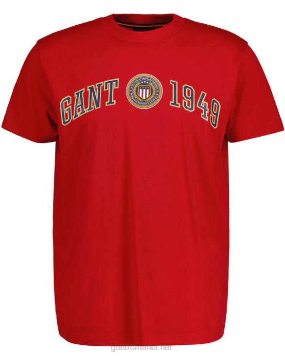 tricou cu scut cu creasta 888T161 rosu rubin GANT bărbați