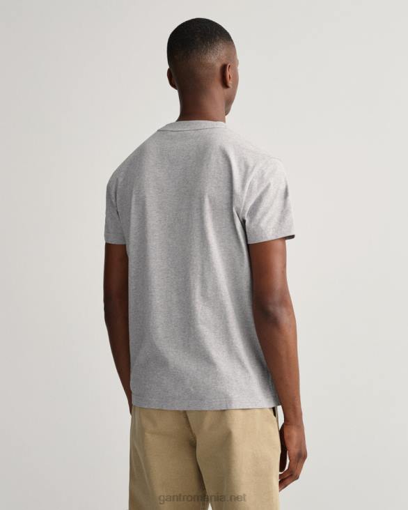 tricou cu scut cu creasta 888T195 melange gri GANT bărbați