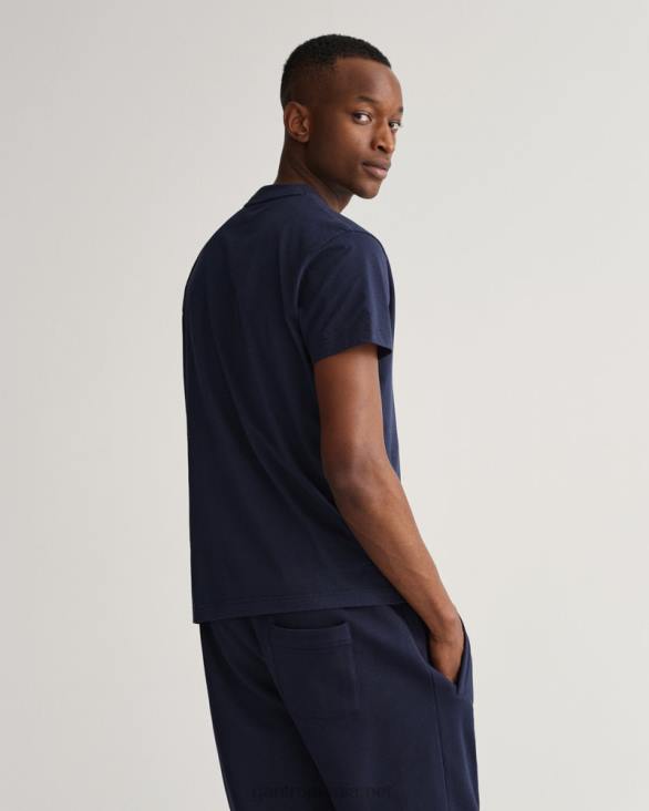 tricou cu scut cu creasta 888T199 albastru de seară GANT bărbați