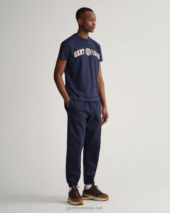 tricou cu scut cu creasta 888T199 albastru de seară GANT bărbați