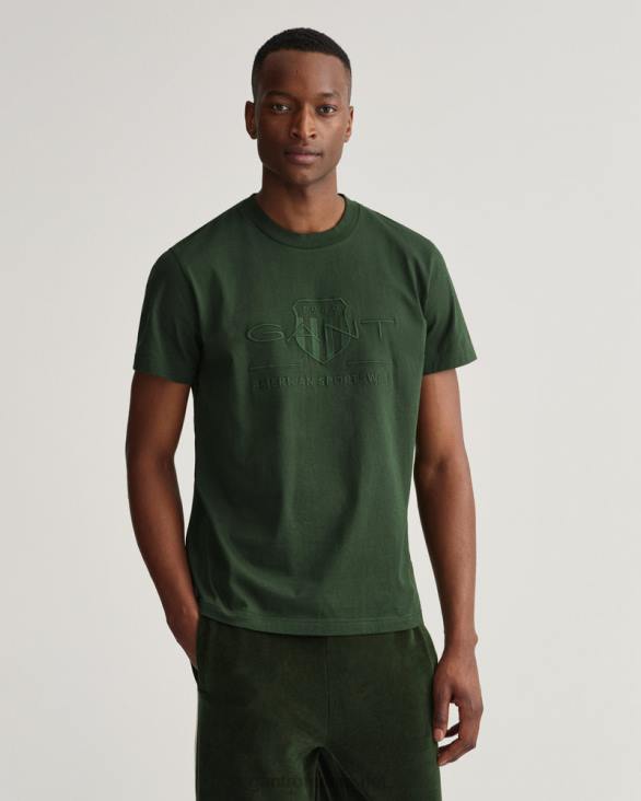 tricou cu scut de arhivă tonal 888T157 verde furtună GANT bărbați