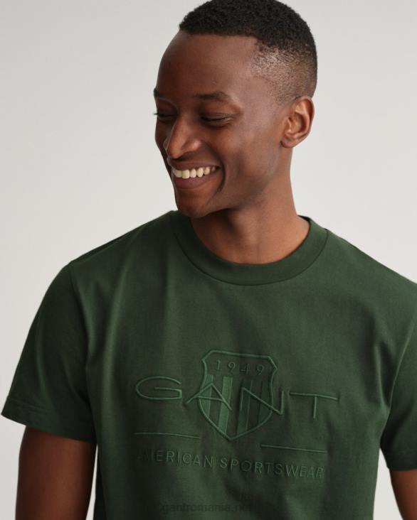 tricou cu scut de arhivă tonal 888T157 verde furtună GANT bărbați
