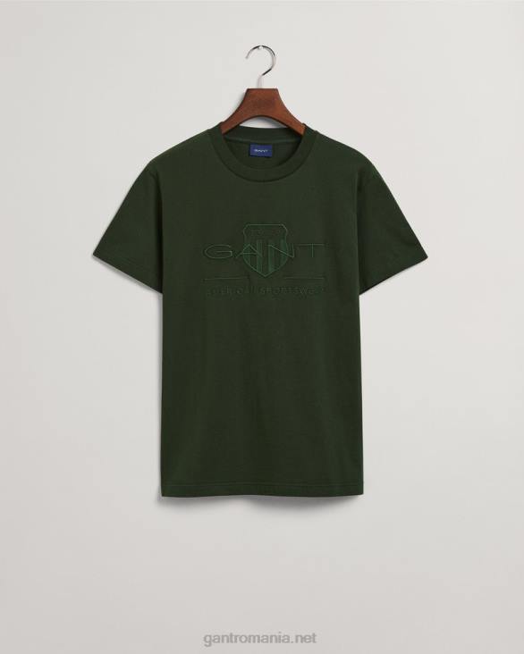 tricou cu scut de arhivă tonal 888T157 verde furtună GANT bărbați