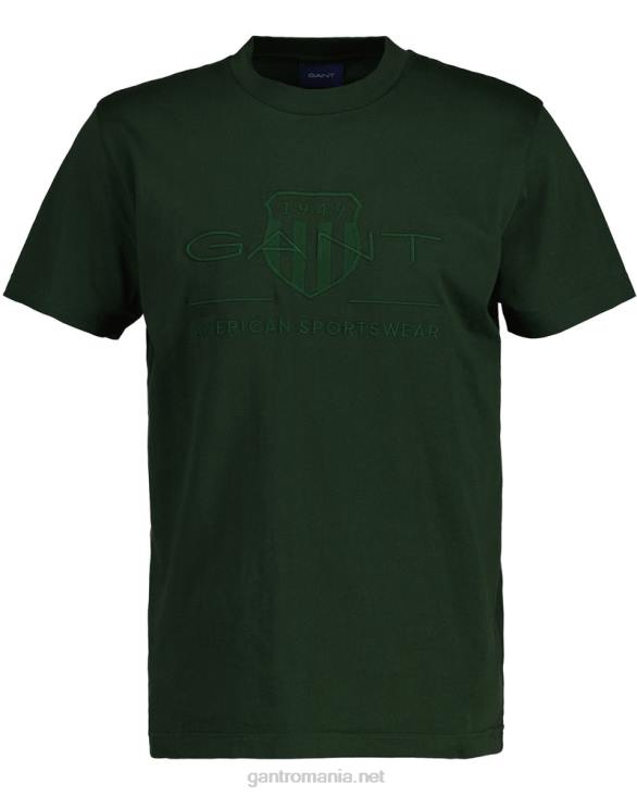 tricou cu scut de arhivă tonal 888T157 verde furtună GANT bărbați