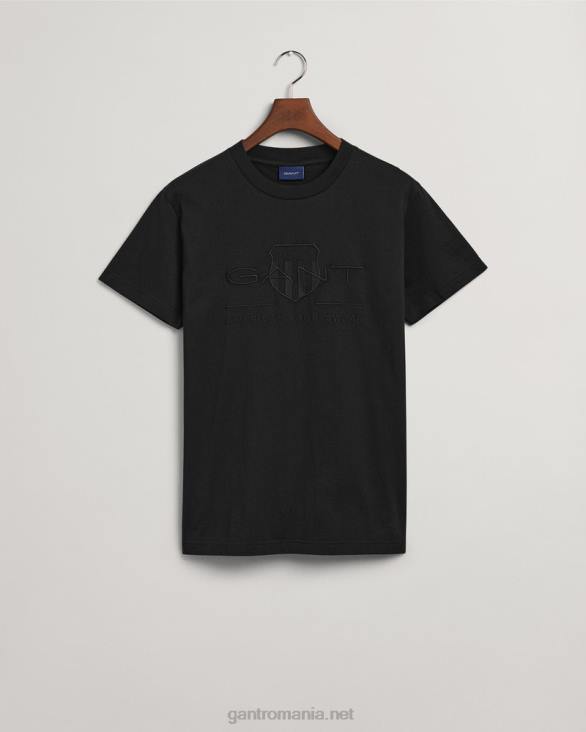 tricou cu scut de arhivă tonal 888T174 negru GANT bărbați