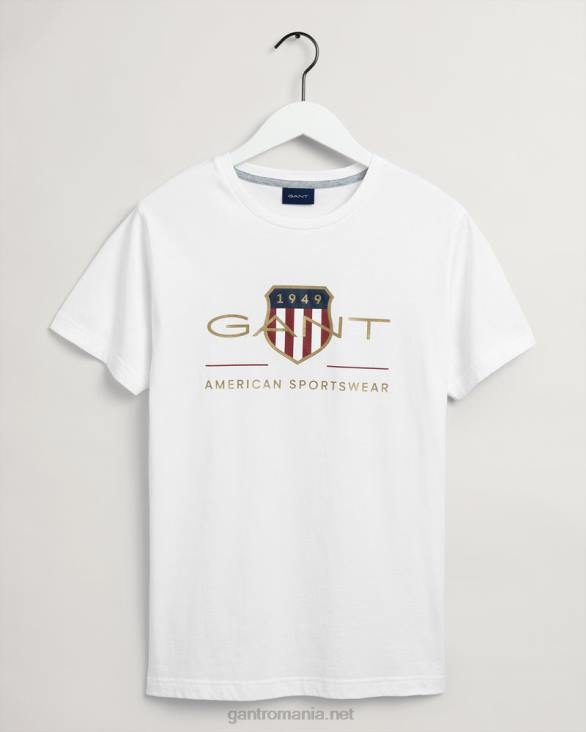 tricou cu scutul de arhivă 888T137 alb GANT bărbați