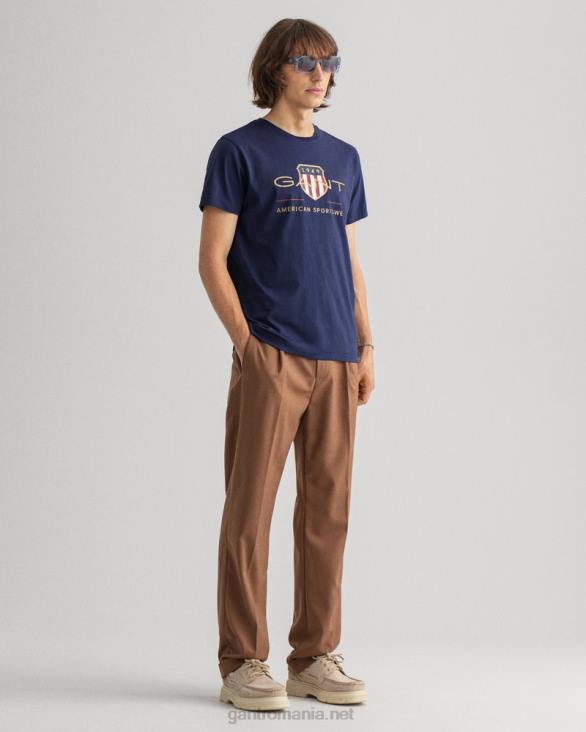 tricou cu scutul de arhivă 888T141 albastru de seară GANT bărbați