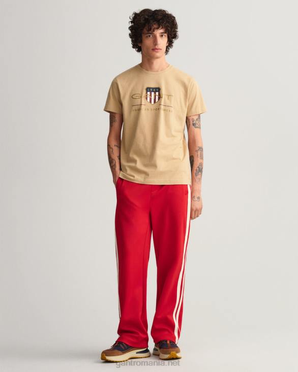 tricou cu scutul de arhivă 888T188 bej alun GANT bărbați