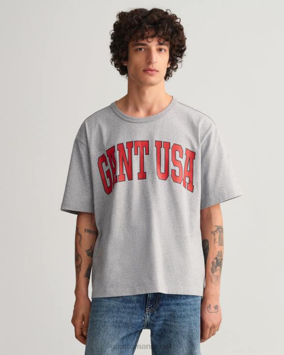 tricou grafic SUA 888T169 melange gri GANT bărbați
