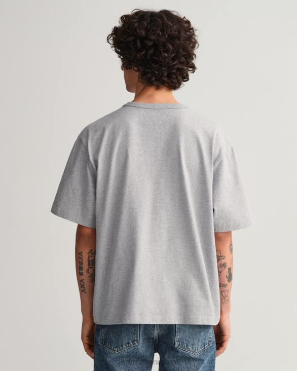 tricou grafic SUA 888T169 melange gri GANT bărbați