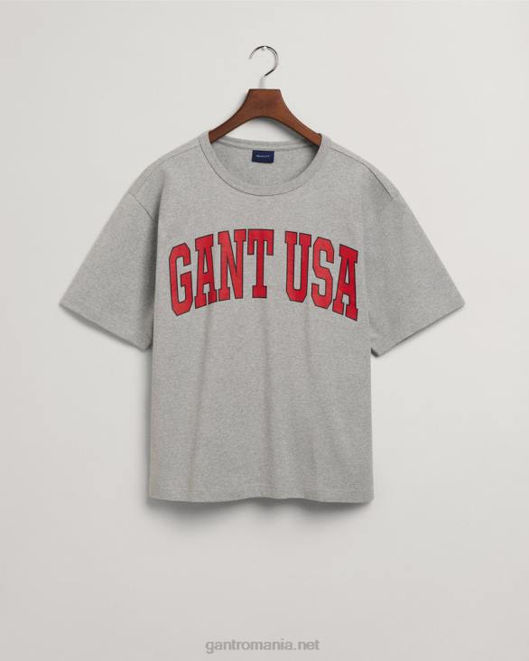 tricou grafic SUA 888T169 melange gri GANT bărbați