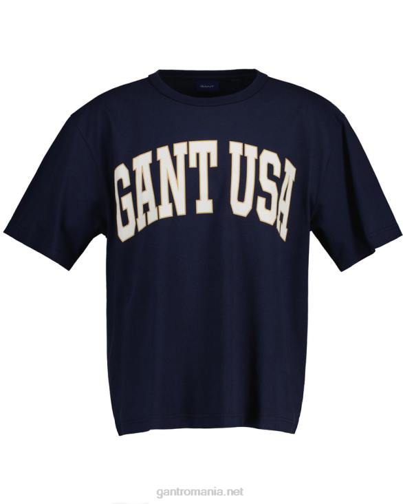 tricou grafic SUA 888T178 albastru de seară GANT bărbați