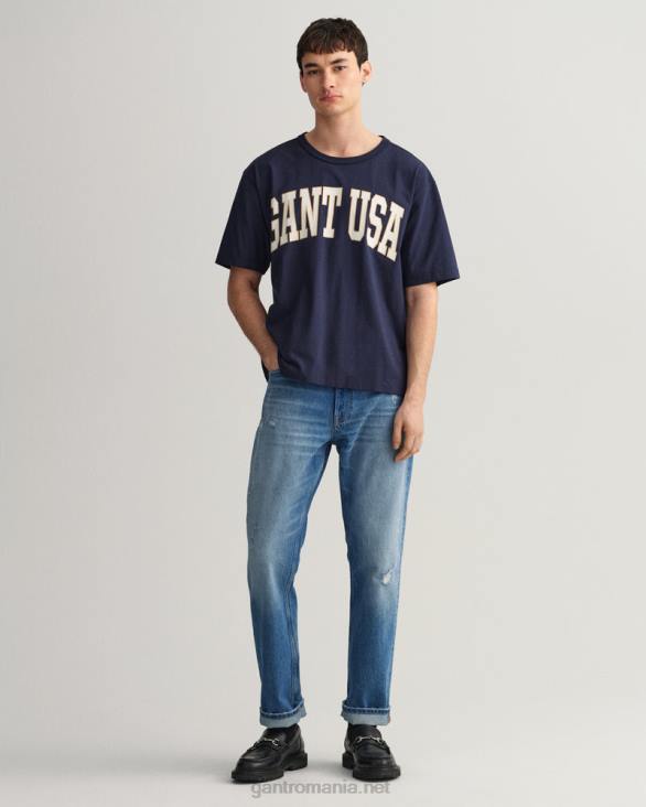 tricou grafic SUA 888T178 albastru de seară GANT bărbați