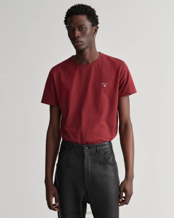 tricou original 888T132 roșu plin GANT bărbați