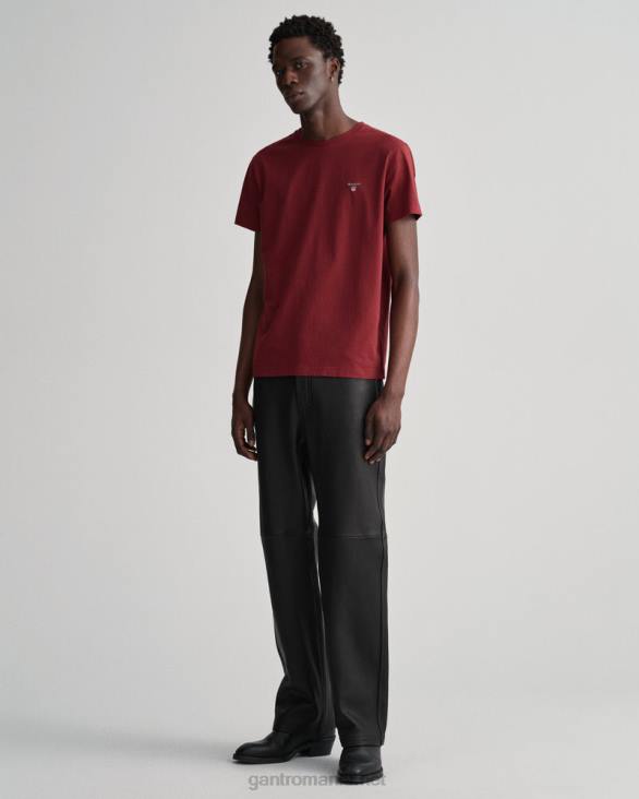 tricou original 888T132 roșu plin GANT bărbați