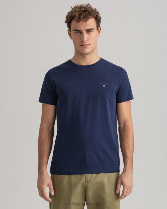 tricou original 888T143 albastru de seară GANT bărbați