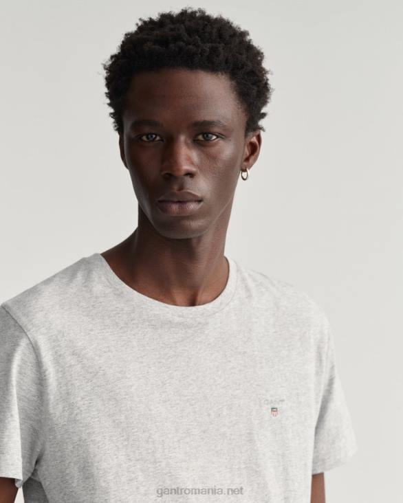 tricou original 888T173 melange gri deschis GANT bărbați