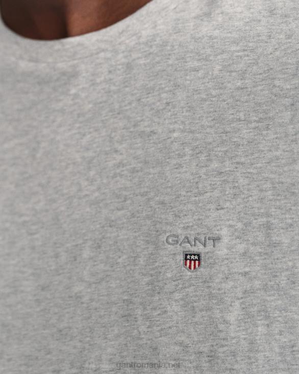 tricou original 888T173 melange gri deschis GANT bărbați