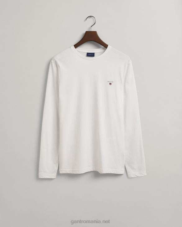 tricou original cu maneca lunga 888T175 alb GANT bărbați