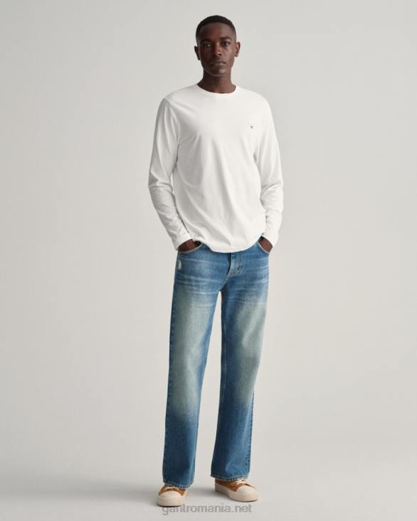 tricou original cu maneca lunga 888T175 alb GANT bărbați