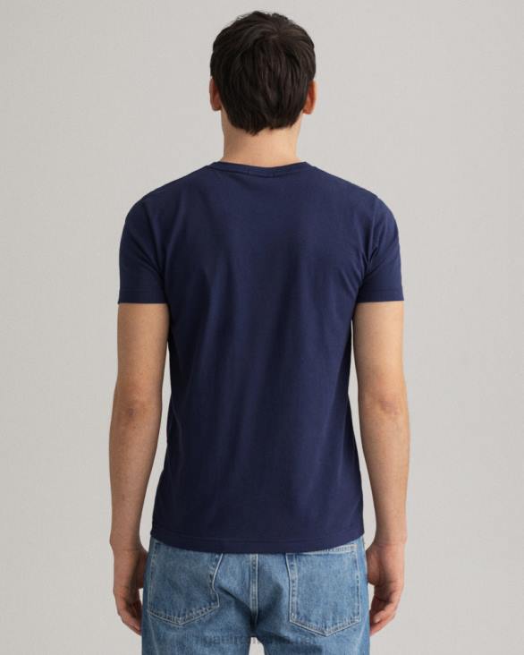tricou original slim fit cu decolteu în V 888T191 albastru de seară GANT bărbați