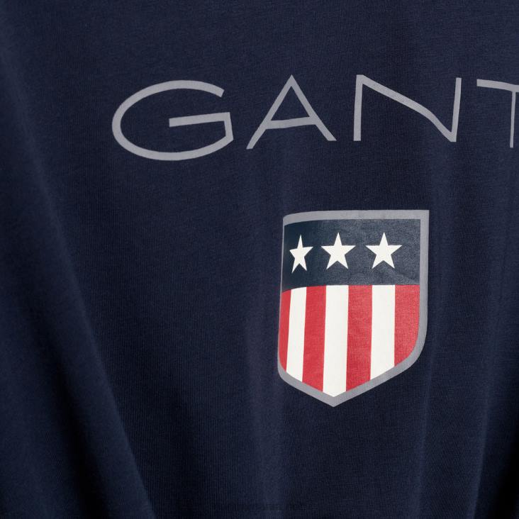 tricou scut cu maneca lunga 888T158 albastru de seară GANT bărbați