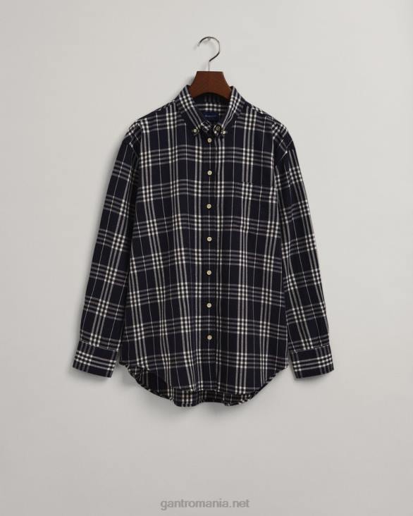 cămașă de flanel în carouri cu croială relaxată 888T581 albastru de seară GANT femei