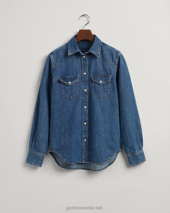 cămașă din denim cu potrivire normală 888T584 indigo GANT femei