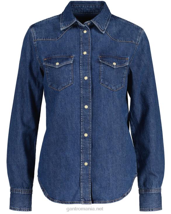 cămașă din denim cu potrivire normală 888T584 indigo GANT femei