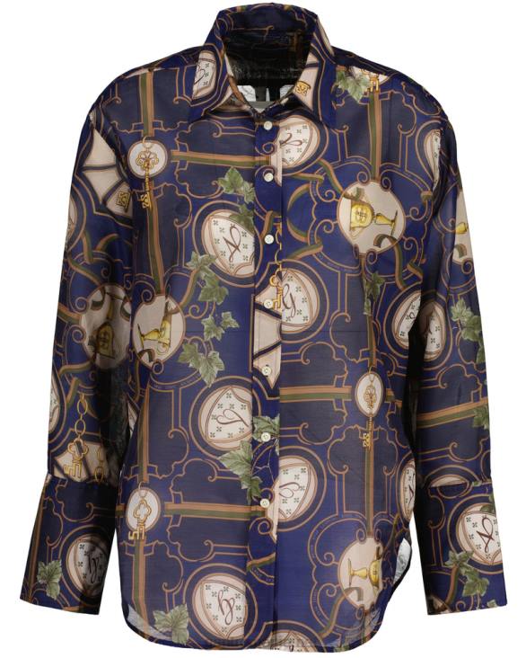 cămașă din mătase din bumbac american luxe cu potrivire relaxată 888T586 albastru de seară GANT femei