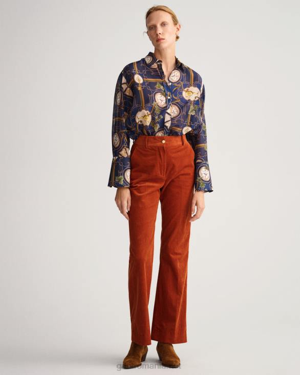 cămașă din mătase din bumbac american luxe cu potrivire relaxată 888T586 albastru de seară GANT femei