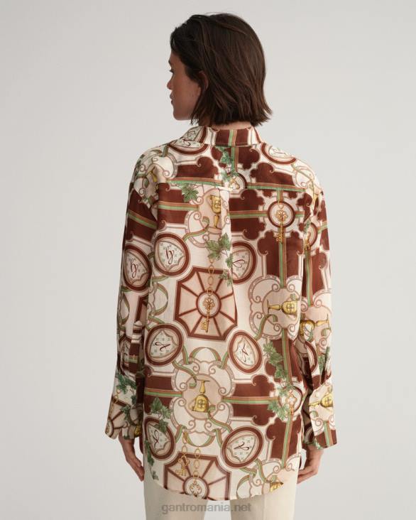 cămașă din mătase din bumbac american luxe cu potrivire relaxată 888T588 lenjerie GANT femei