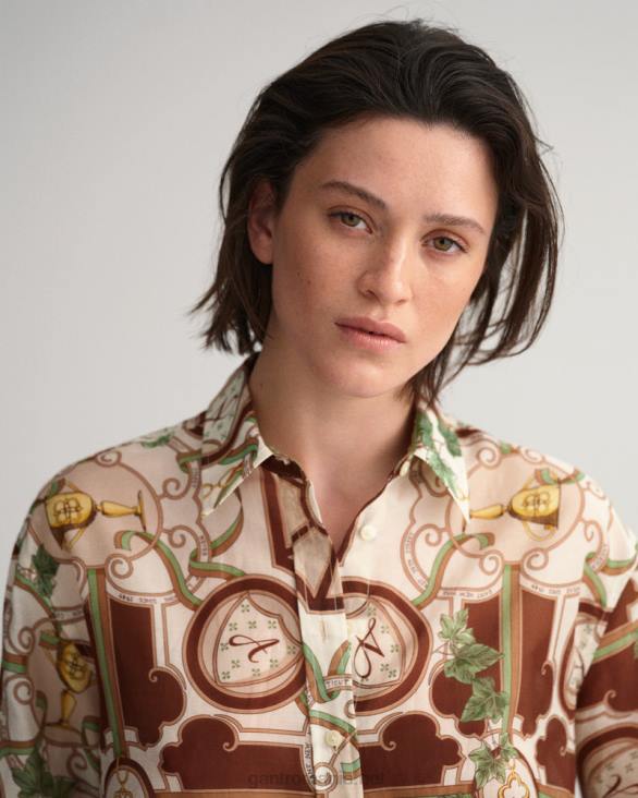 cămașă din mătase din bumbac american luxe cu potrivire relaxată 888T588 lenjerie GANT femei