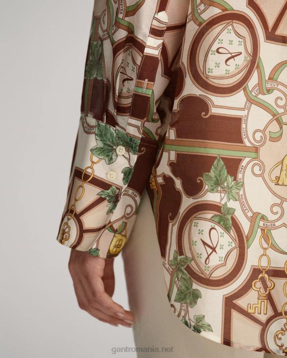 cămașă din mătase din bumbac american luxe cu potrivire relaxată 888T588 lenjerie GANT femei