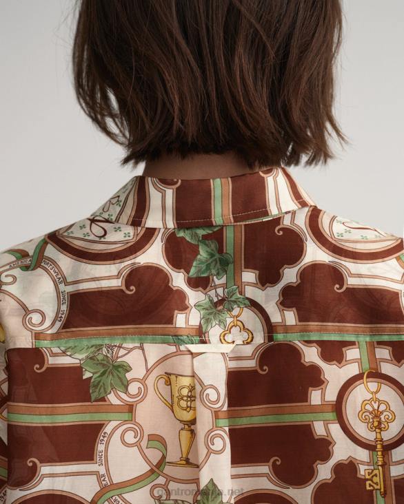 cămașă din mătase din bumbac american luxe cu potrivire relaxată 888T588 lenjerie GANT femei