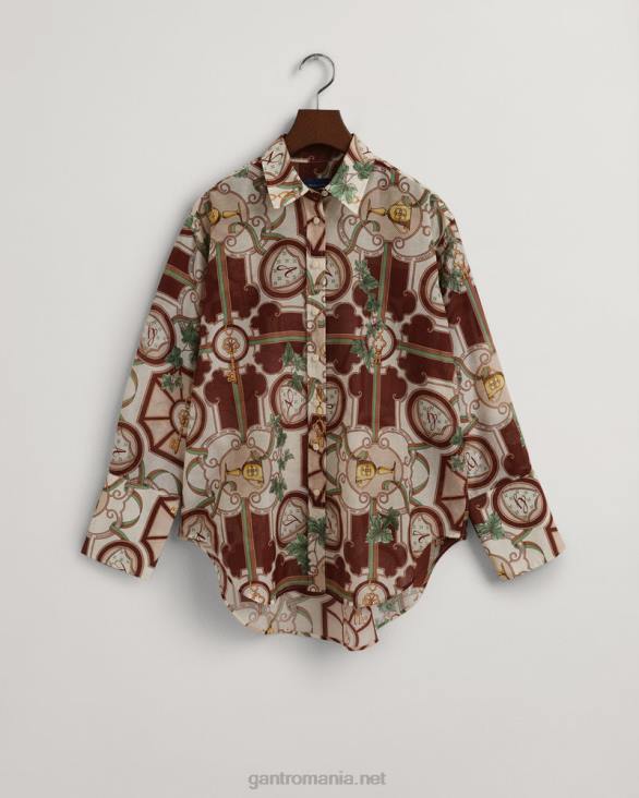 cămașă din mătase din bumbac american luxe cu potrivire relaxată 888T588 lenjerie GANT femei