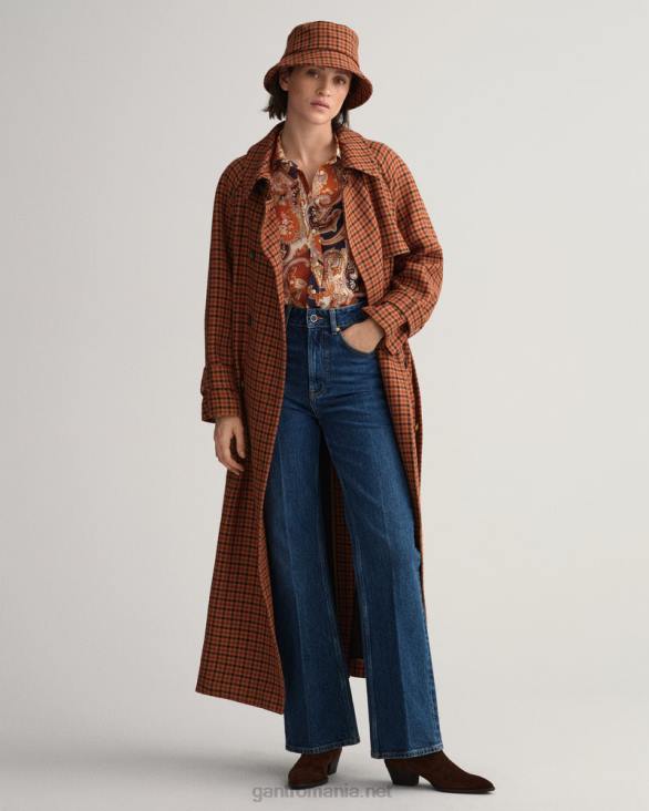 cămașă din mătase, din bumbac, cu potrivire normală 888T580 portocala aurie GANT femei