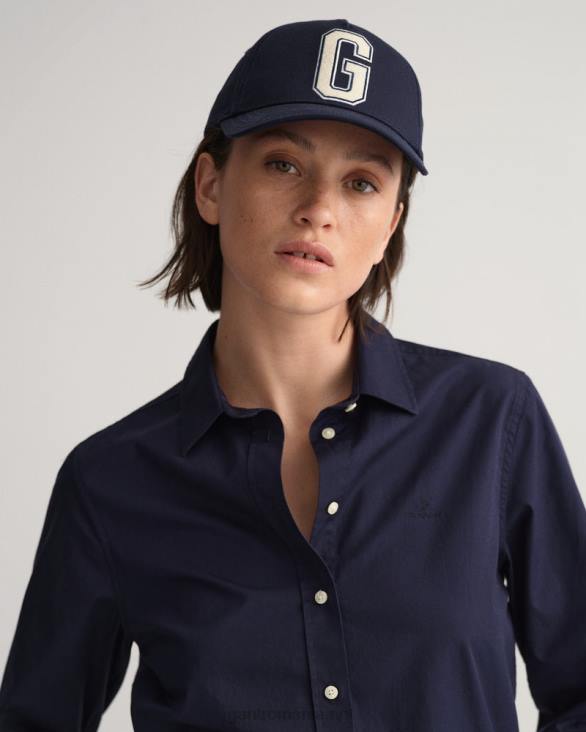 cămașă din pânză lată cu potrivire obișnuită 888T599 albastru de seară GANT femei